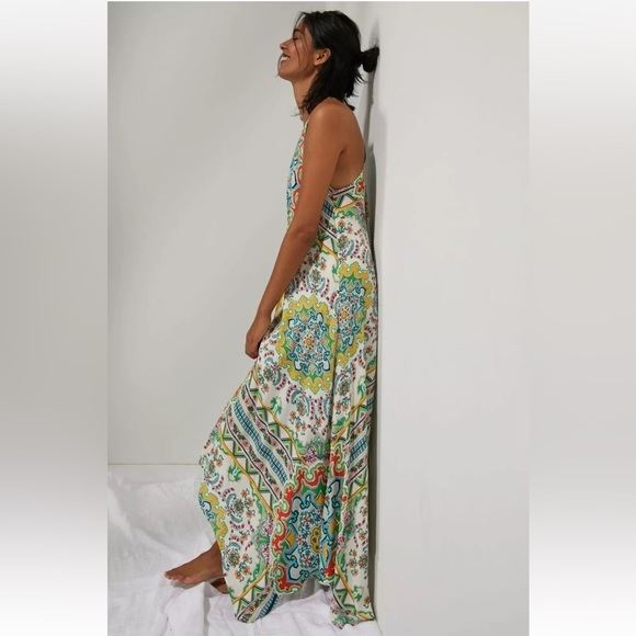 Anthropologie Ella Halter Maxi Handkerchief Hem Dress XS/S - Picture 3 of 8
